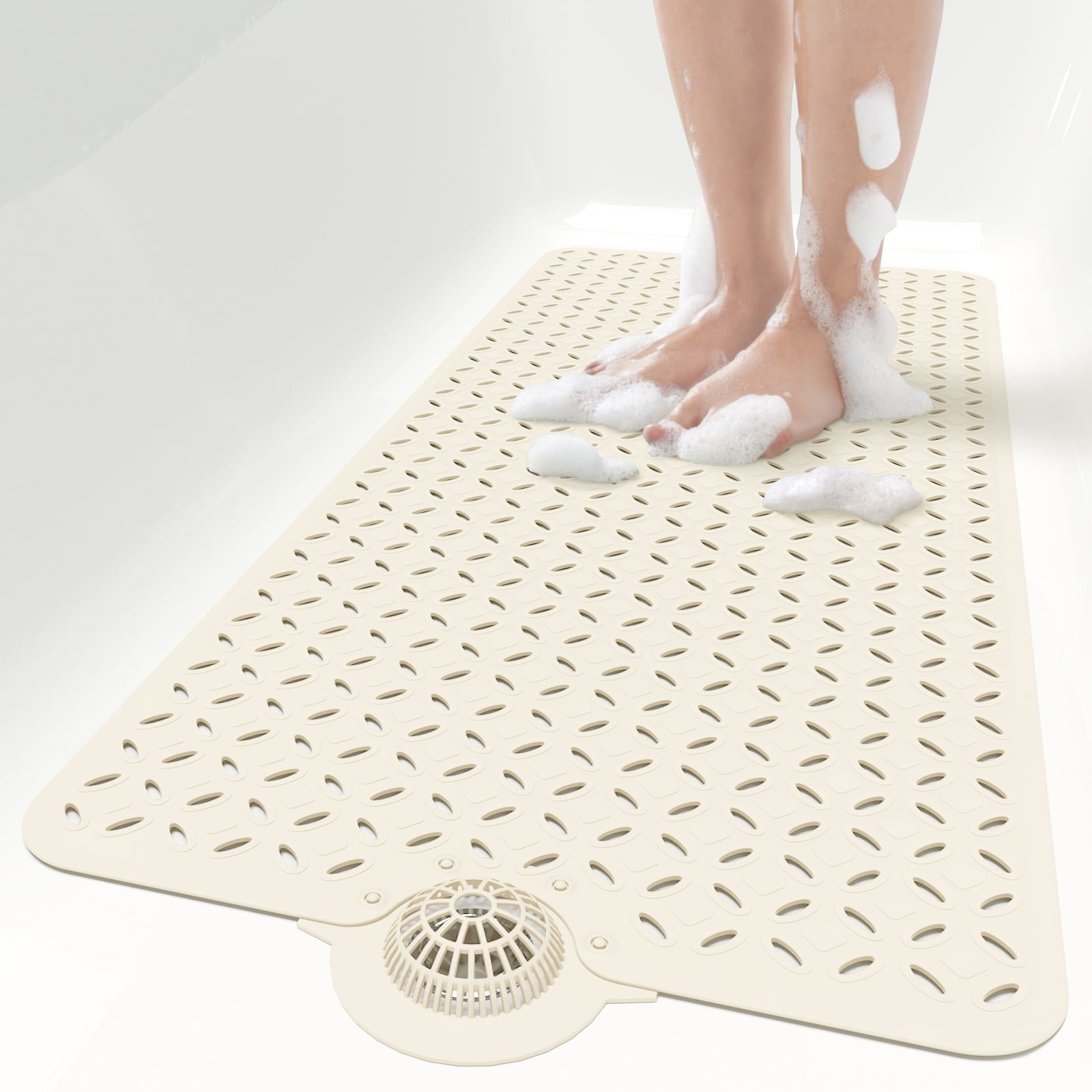 OTHWAY Non-Slip Bath Mat for Tub with Hair Catcher, 39"x17" Long Shower ...