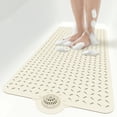 thumbnail image 1 of OTHWAY Non-Slip Bath Mat for Tub with Hair Catcher, 39"x17" Long Shower Mat, Large Drain Holes, Machine Washable Gripper Tub Mat (Beige), 1 of 11