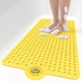 thumbnail image 1 of OTHWAY Non-Slip Bath Mat for Tub with Hair Catcher, 39"x17" Long Shower Mat, Large Drain Holes, Machine Washable Gripper Tub Mat (Yellow), 1 of 11