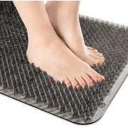 OTHWAY Non Slip Grassy Bathtub Mat :25.6x13.4 inches Spa Foot Massage Bathroom Rug,Quick Drain Shower Floor Mat for Elderly Pregnancy & Families(Dark Grey)
