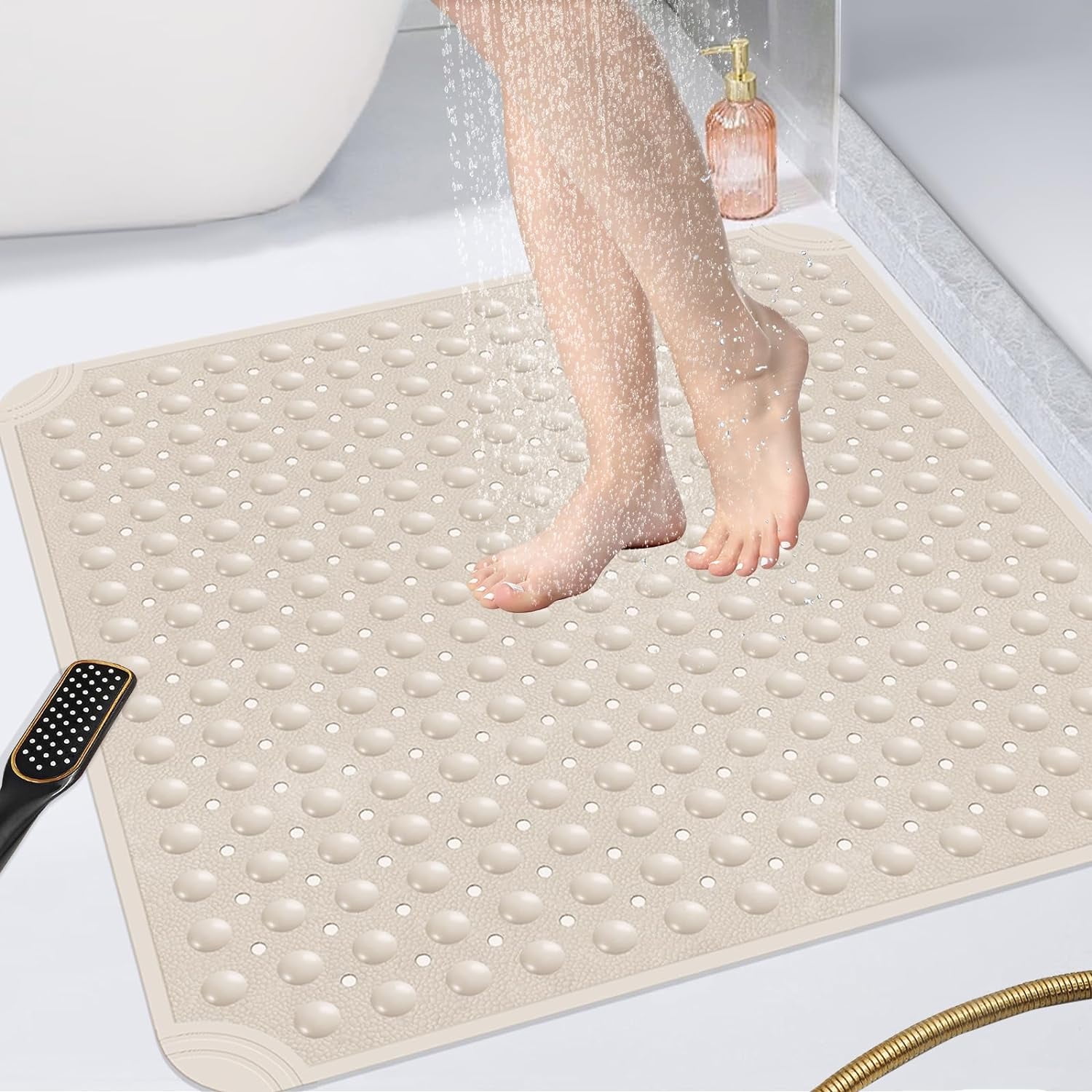 OTHWAY Square Shower Mat 32x32, TPE Non Slip Shower Mat, Inside Shower ...