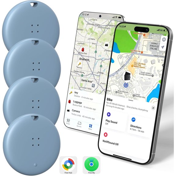 OTIC Bluetooth Tracker Tag, Smart Item Finder Compatible with Apple Find My & Google Find Hub, Key Finder Locator with IPX4 Waterproof, Replaceable CR2032 Battery for Keys Luggage Wallet Backpack