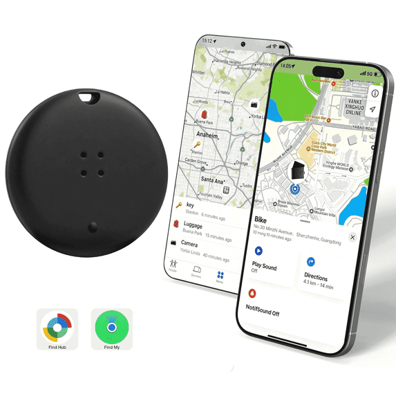 OTIC Dual System Bluetooth Smart Tracker Tags 1 Pack, Item Finder Locator for Apple Find My (iOS) & Google Find Hub (Android) Waterproof with Key Ring for Keys/Luggage/Wallet, etc.