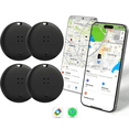 thumbnail image 1 of OTIC Dual System Bluetooth Smart Tracker Tags 4 Pack, Item Finder Locator for Apple Find My (iOS) & Google Find Hub (Android) Waterproof Gift for Keys, Wallet, Luggage, Backpack-Black, 1 of 7