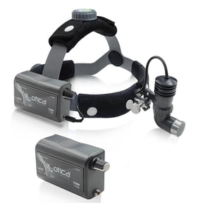 OTICA 10W ENT Surgical LED Headlight for Medical Examination, Multi-Purpose, Adjustable Focus/Brightness, Includes Extra Detachable Battery - Gray