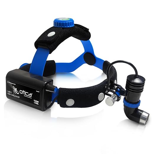 OTICA 10W ENT Surgical LED Headlight for Medical Examination, Multi-Purpose - Non Adjustable Focus - Blue