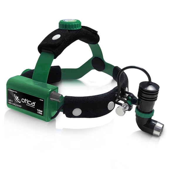 OTICA 10W ENT Surgical LED Headlight for Medical Examination, Multi-Purpose - Non Adjustable Focus - Green