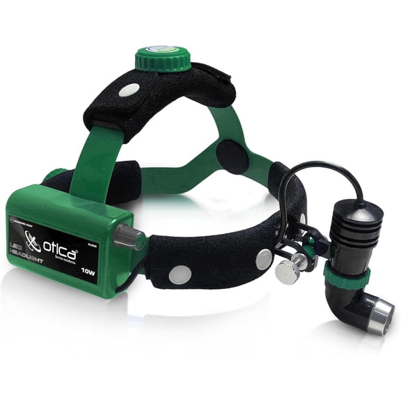 OTICA 10W LED Headlight, ENT Medical, Multi-Purpose - Adjustable Focus - Green