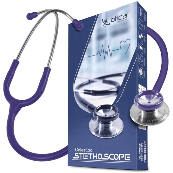OTICA Dual Head Stainless Steel Stethoscope for Nurses, Medical Students and EMTs - Celestiac - Purple