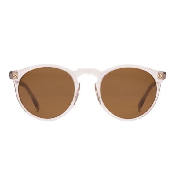 OTIS Eyewear Omar X Sunglasses with Mineral Glass Lens, Acetate Frame, and UVA Protection (Eco Crystal Sand-Brown-Polar)