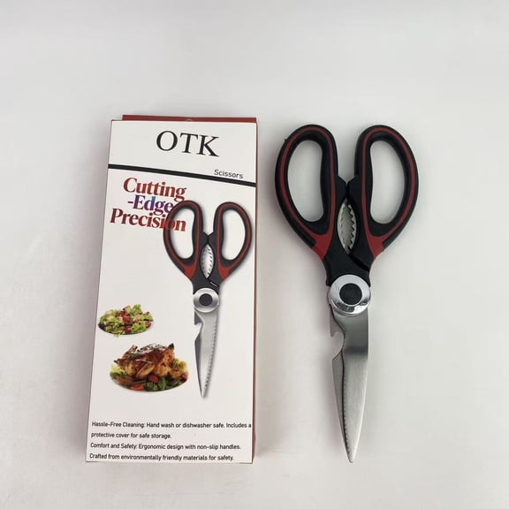 OTK Scissors,Kitchen Scissors Heavy Duty, Premium Sharp Kitchen Shears for Food, Fish, Meat, Bones, Poultry and Vegetables with Strong Stainless Steel Blades Multi Purpose Cooking Scissors