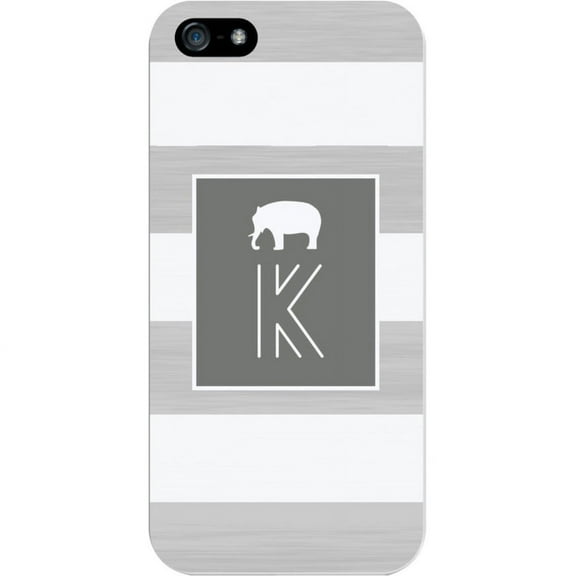 Critter Collection iPhone 5 Case, STRIPES, Grey Elephant