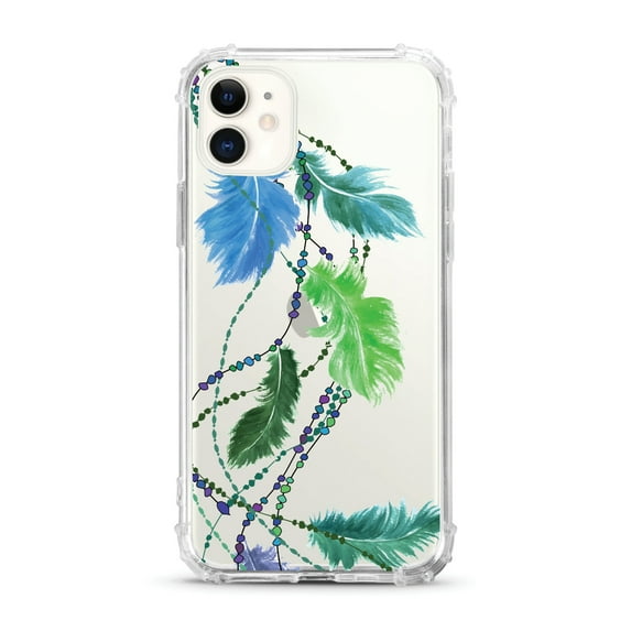 OTM Essentials iPhone 11 Phone Case, Dancing Feathers Green