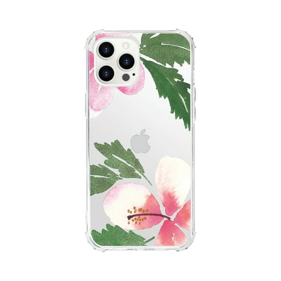OTM Essentials iPhone 12 Pro Max Phone Case, Hibiscus Pink & Green