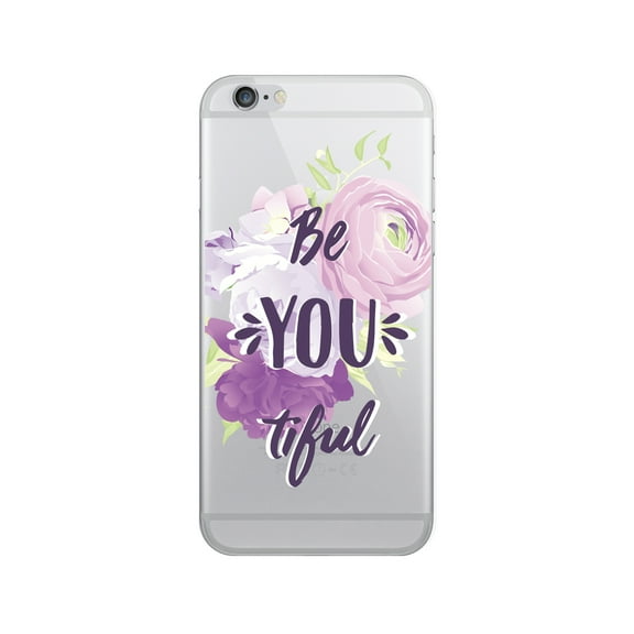 OTM Essentials iPhone 7/6/6s Plus Hybrid Clear Phone Case, Be-YOU-tiful Purple