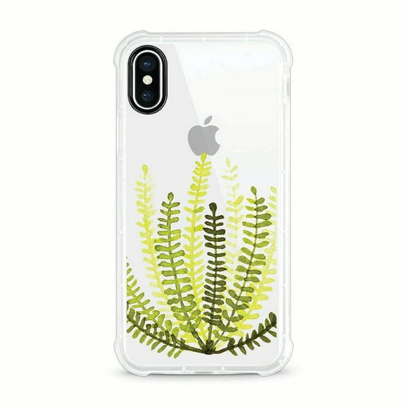 OTM Essentials iPhone X Clear Rugged Edge Phone Case, Botany