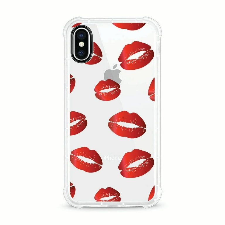 OTM Essentials iPhone X Clear Rugged Edge Phone Case, Lips OTM Essentials iPhone X Clear Rugged Edge Phone Case, Lips