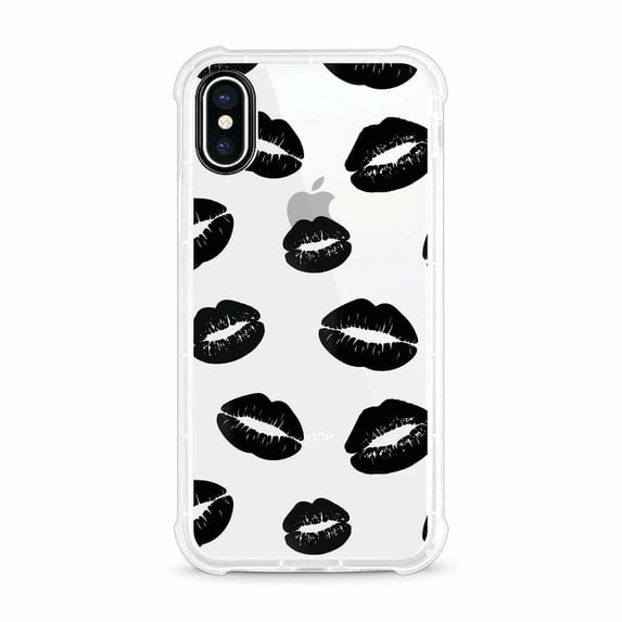 OTM Essentials iPhone X Clear Rugged Edge Phone Case, Lips