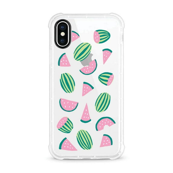 OTM Essentials iPhone X Clear Rugged Edge Phone Case, Watermelon