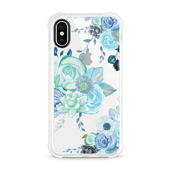 OTM Essentials iPhone XS Max Edge Phone Case, Flower Garden Blue