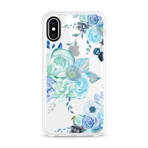OTM Essentials iPhone XS Max Edge Phone Case, Flower Garden Blue
