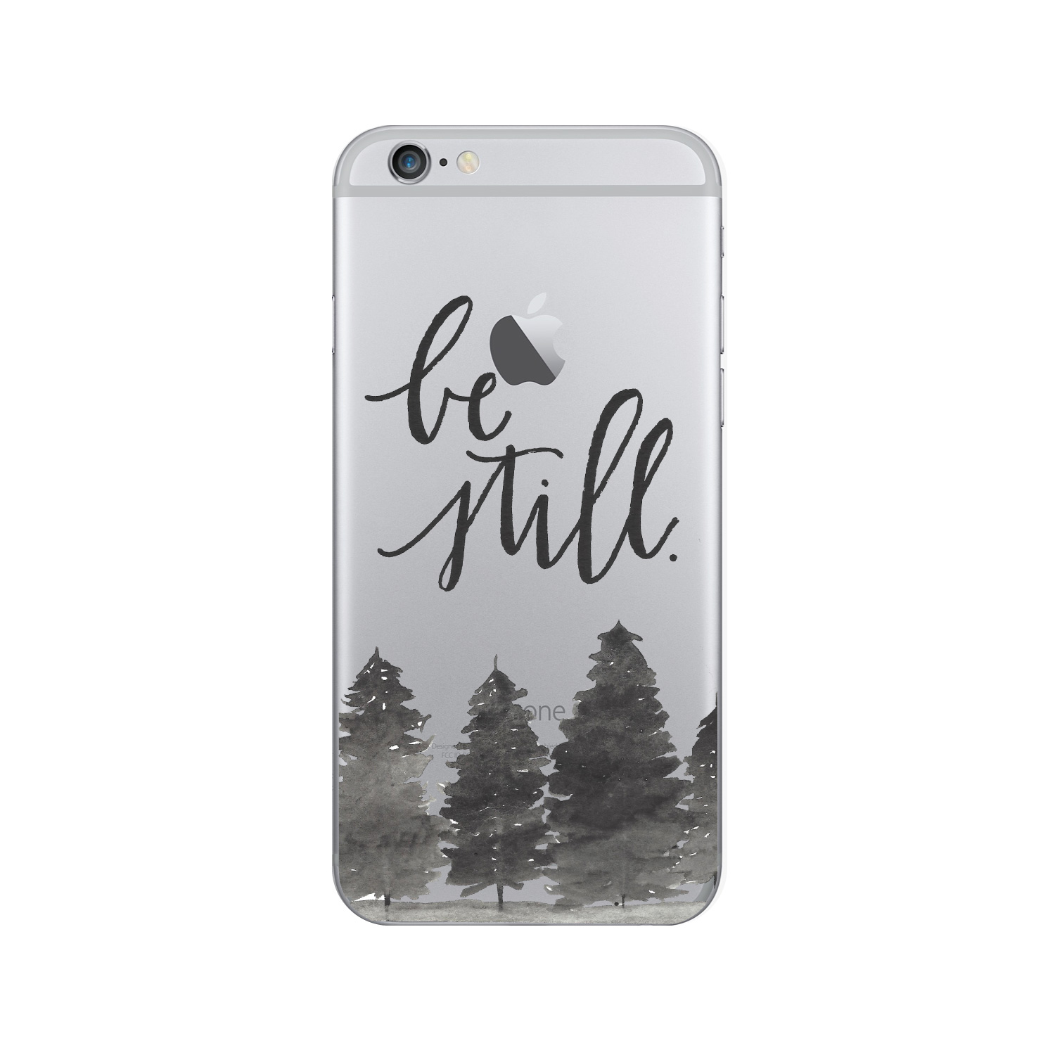 OTM Prints Clear Phone Case, Be Still Black - iPhone 6 Plus/7 Plus