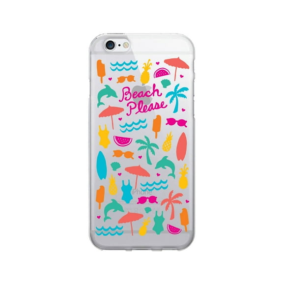 OTM Prints Clear Phone Case, Beach Please Brights - iPhone 6 Plus/7 Plus