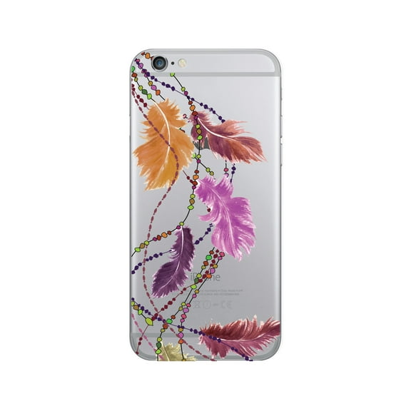 OTM Prints Clear Phone Case, Dancing Feathers Earth - iPhone 6/6s/7/7s