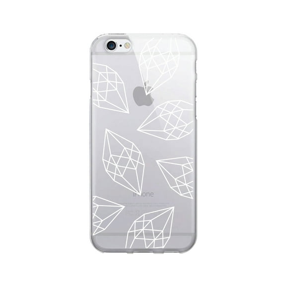 OTM Prints Clear Phone Case, Diamonds White - iPhone 6/6s/7/7s