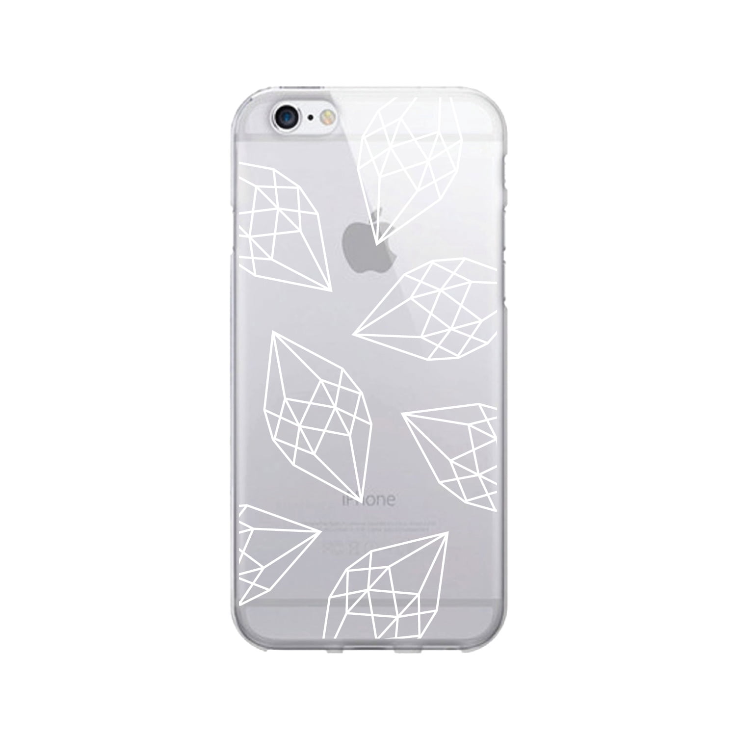 OTM Prints Clear Phone Case, Diamonds White - iPhone 6 Plus/7 Plus