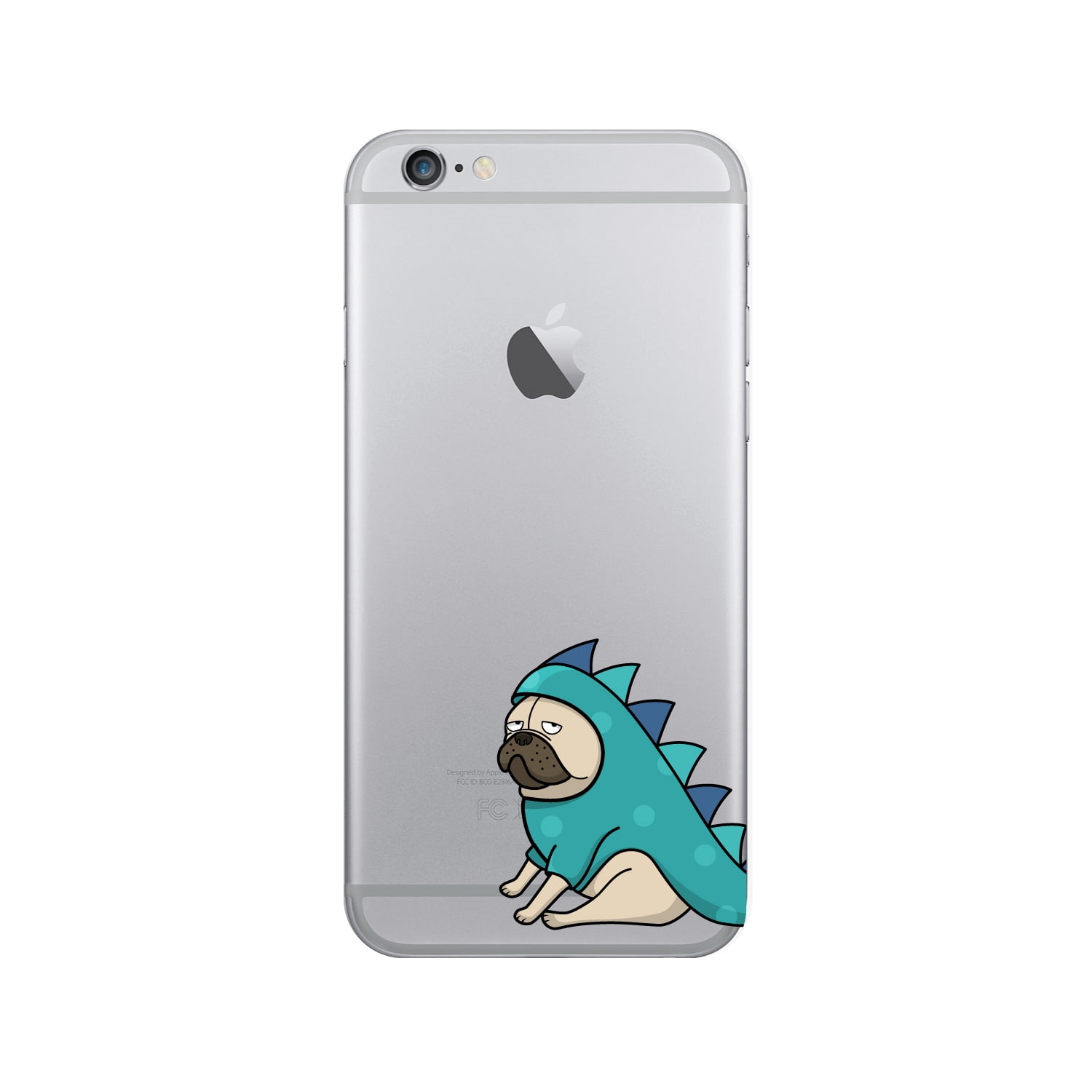 OTM Prints Clear Phone Case, Dino the Pug - iPhone 6 Plus/7 Plus