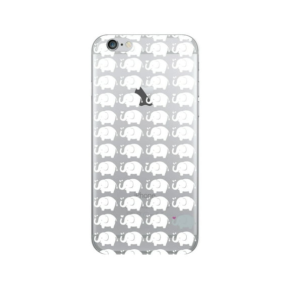 OTM Prints Clear Phone Case, Elly Elephant White - iPhone 6/6s/7/7s