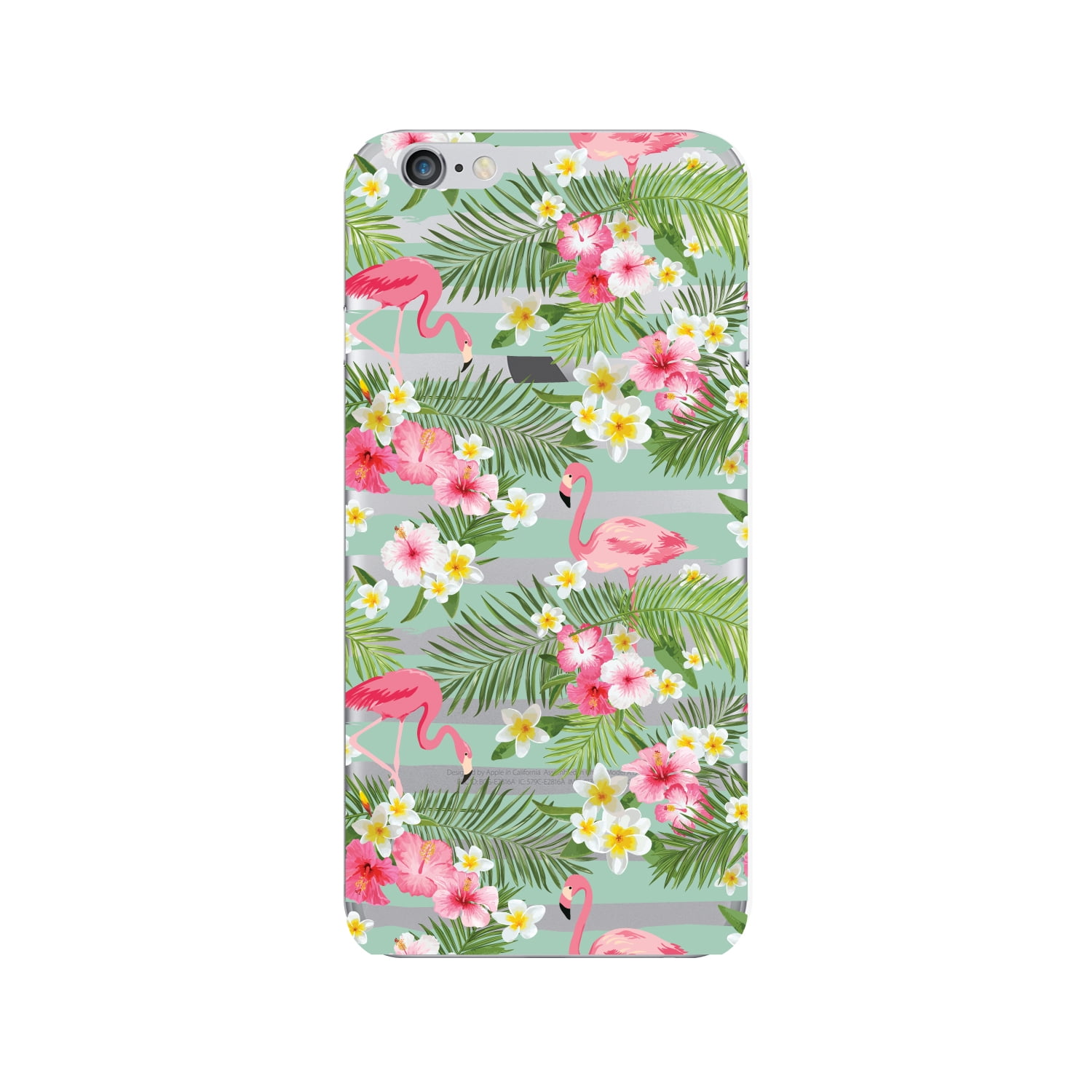 OTM Prints Clear Phone Case, Flamingo & Flowers - iPhone 6/6s/7/7s
