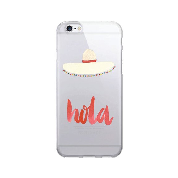 OTM Prints Clear Phone Case, Hola Red - iPhone 6/6s/7/7s