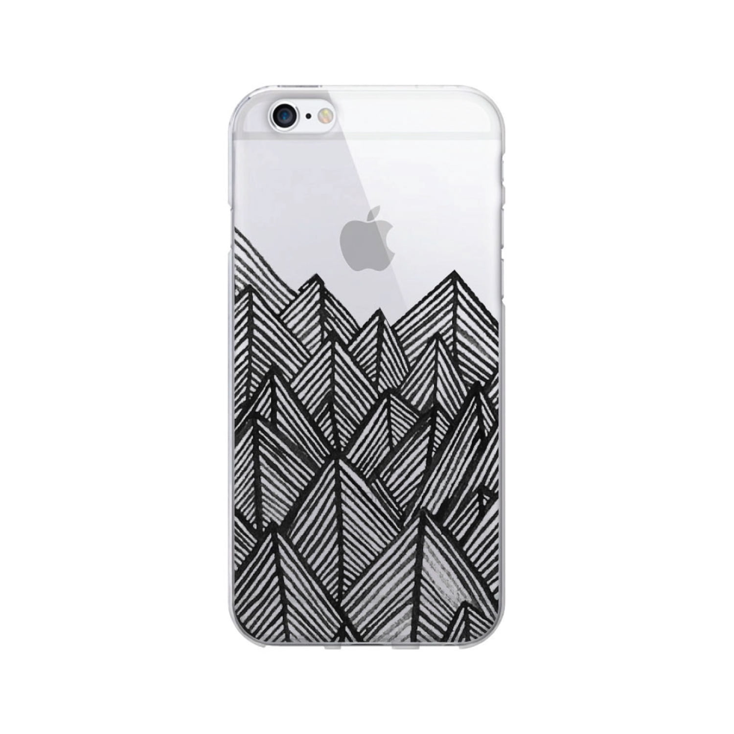 OTM Prints Clear Phone Case, Jagged Rocks Ebony - iPhone 6 Plus/7 Plus