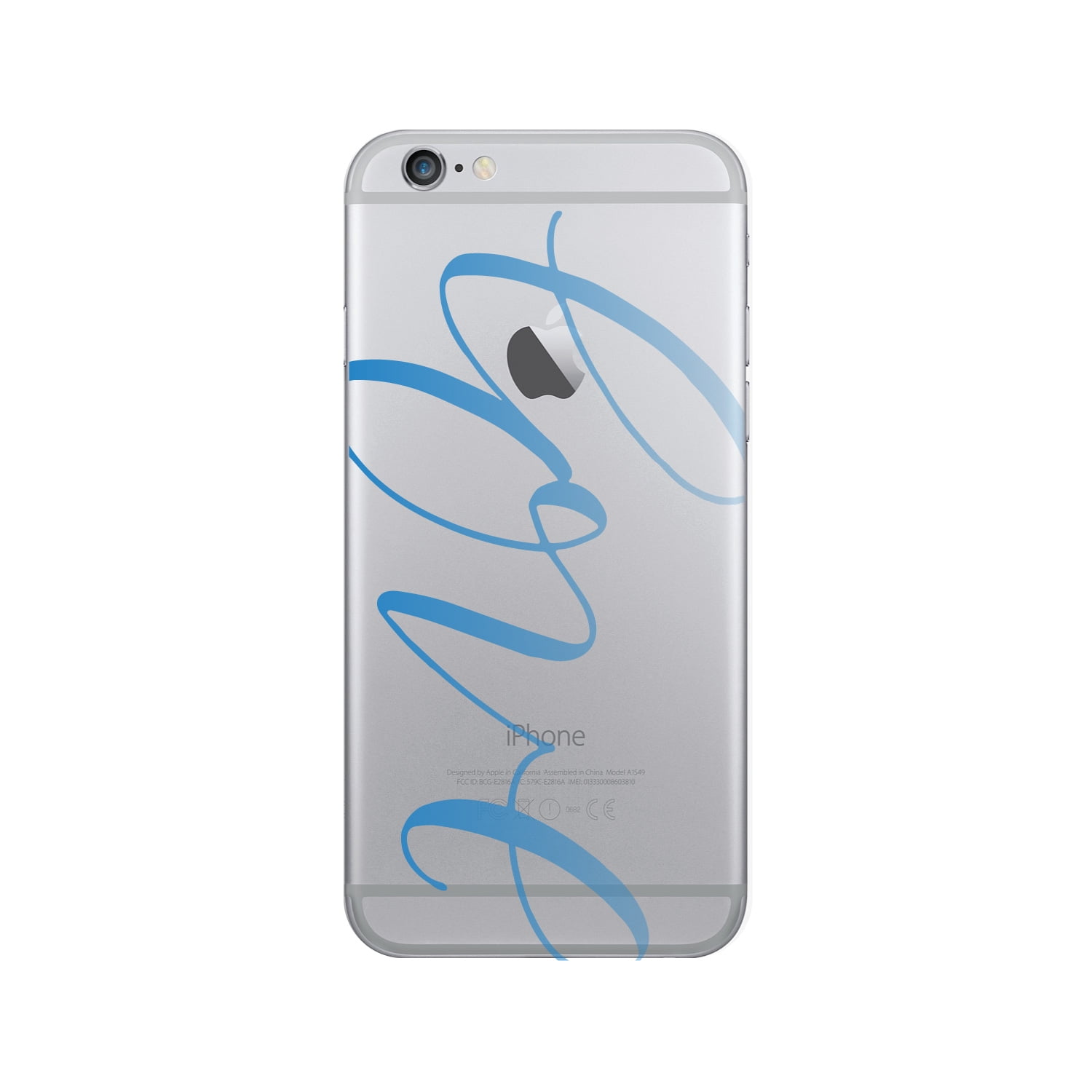 OTM Prints Clear Phone Case, Love Blue - iPhone 6 Plus/7 Plus