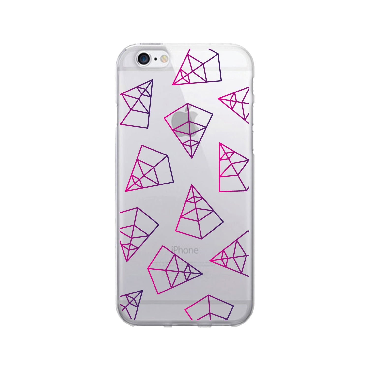 OTM Prints Clear Phone Case, Pyramids Pink & Purple - iPhone 6 Plus/7 Plus