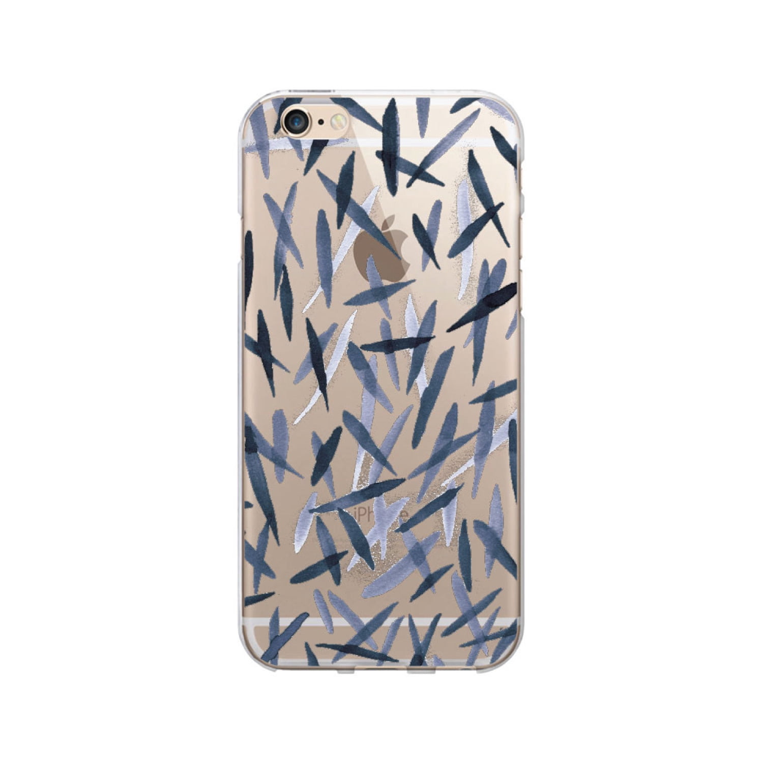 OTM Prints Clear Phone Case, Scattered Indigo Ink - iPhone 6/6s/7/7s