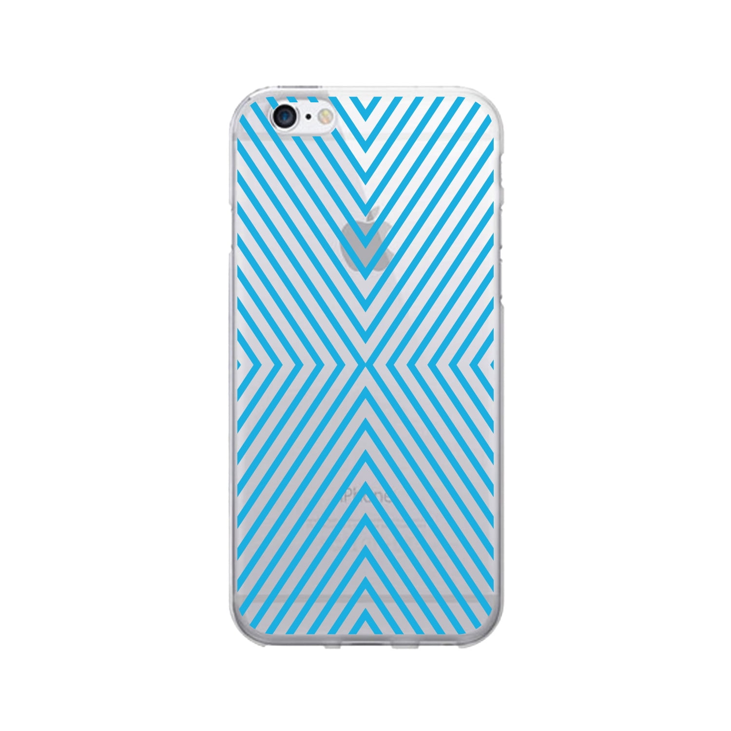 OTM Prints Clear Phone Case, Striped Blue - iPhone 6 Plus/7 Plus