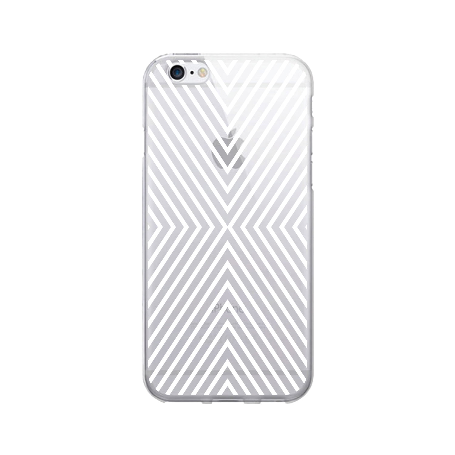 OTM Prints Clear Phone Case, Striped White - iPhone 6 Plus/7 Plus