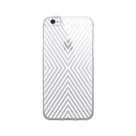 OTM Prints Clear Phone Case, Striped White - iPhone 6 Plus/7 Plus