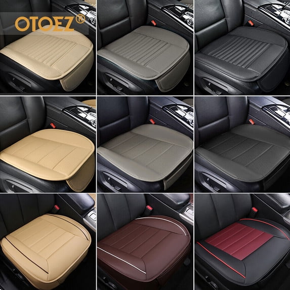 OTOEZ 2PCS Universal Car Front Seat Cover Breathable Leather Pad Cushion Full Surround Protector