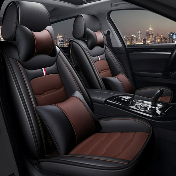 OTOEZ 5 Seats Deluxe Car Seat Covers with Pillows Waterproof Breathable Seat Cover for Car