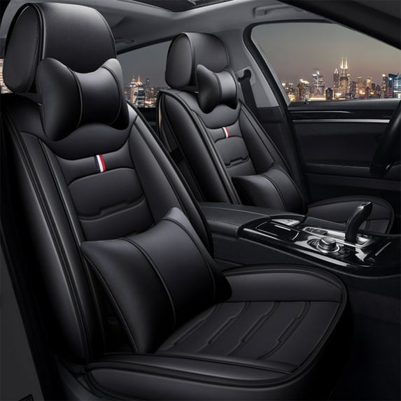 OTOEZ 5 Seats Deluxe Car Seat Covers with Pillows Waterproof Breathable Seat Cover for Car