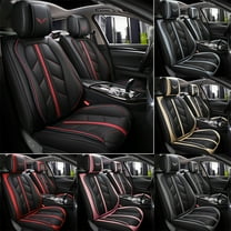 OTOEZ Universal 5D Luxury Leather Car Seat Cover Full Set, Fully Covered Front & Rear 5-Seat Protector