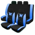 thumbnail image 1 of OTOEZ Butterfly Car Seat Cover, Breathable Cloth 5 Seats Full Set for Front & Rear Seat Protector, Universal fit Most Honda Toyota Chevy Ford Nissan Truck SUV, Blue, 1 of 9