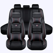 OTOEZ Car Seat Covers Full Set 5-Seats Leather Front Rear Cushion Protector Universal Fit