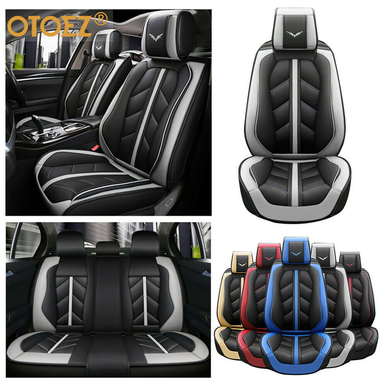 Leather Full Set Car Seat Covers Front Rear 5 Seats Cushion Protector  Universal
