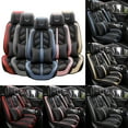 thumbnail image 1 of OTOEZ Universal PU Car Seat Covers 5 Seats Full Set, 5D Luxury Leather Front Rear Back Protector Cushion Fully Covered, 1 of 11
