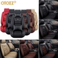 thumbnail image 1 of OTOEZ Car Seat Covers Full Set Leather Front and Rear Bench Backrest Seat Cover Set Universal Fit for Auto Sedan SUV Truck, 1 of 8